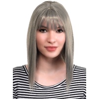 Heaven Costumes Concave Deluxe Silver Bob Wig Skin Part