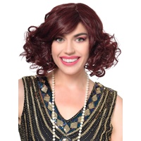 Heaven Costumes Deep Burgundy 1920s Flapper Costume Wig