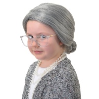 Heaven Costumes Little Old Lady Grey Bun Girls Wig