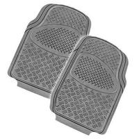 Velocity 2-Piece Car Mats Grey Rubber