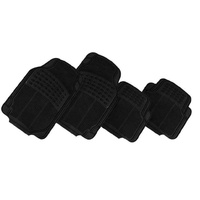 Thunder 4-Piece Car Mats Black Rubber