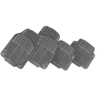 Thunder 4-Piece Car Mats Grey Rubber
