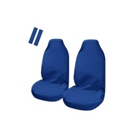My Car Universal Pulse Throwover Front Seat Covers Blue + Seat Belt Buddies