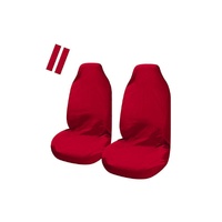 My Car Universal Pulse Throwover Front Seat Covers Red + Seat Belt Buddies