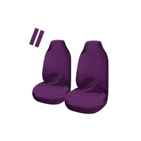 My Car Universal Pulse Throwover Front Seat Covers Purple + Seat Belt Buddies