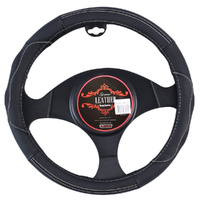 My Car Nevada Steering Wheel Cover Black/White Leather
