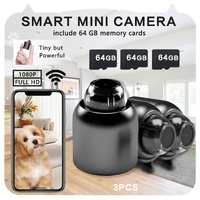 3pcs Mini Wireless Surveillance Camera 1080P WiFi Night Vision 64GB