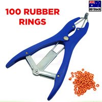 Cattle Lamb Sheep Elastrator Castrating Plier with 100 Rubber Bands