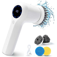 Cordless Electric cleaning brush spin scrubber with 4 replaceable heads for kitchen & bathroom
