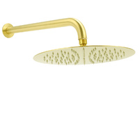 KYLINS Brushed Gold 12" Rainfall Shower Head 355mm Arm Set