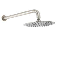 KYLINS 8" Brushed Nickel Round Rain Shower Head Wall Mount Mixer Set