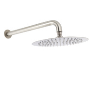 KYLINS 10" Brushed Nickel Round Rain Shower Head Wall Mount Mixer Set