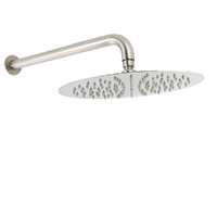 KYLINS 12" Brushed Nickel Round Rain Shower Head Wall Mount Mixer Set