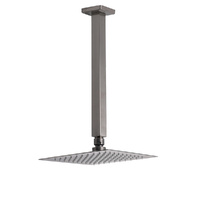 KYLINS Gunmetal Square 8" Rainfall Shower Head 300mm Ceiling Arm Set