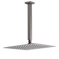 KYLINS Gunmetal Square 12" Rainfall Shower Head 300mm Ceiling Arm Set