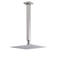 KYLINS Brushed Nickel Square 8" Rain Shower Head 300mm Ceiling Arm Set