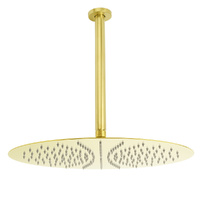 KYLINS 16" Round Brushed Gold Stainless Steel Shower Head Ceiling Arm