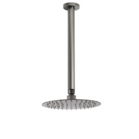 KYLINS Gun Metal Round 8" Rainfall Shower Head 300mm Ceiling Arm