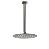 KYLINS Gun Metal Round 10" Rainfall Shower Head 300mm Ceiling Arm