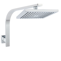 KYLINS 8" Square Rain Shower Head & Brass Gooseneck Arm WELS