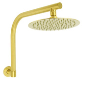 KYLINS 8" Brushed Gold Round Rain Shower Head & Brass Swivel Wall Arm