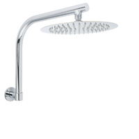 KYLINS 10" Chrome Round Rain Shower Head & 360° Swivel Gooseneck Wall Arm