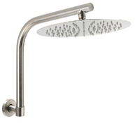 KYLINS Brushed Nickel 12" Round Rainfall Shower Head 360° Swivel Gooseneck Arm