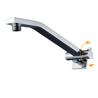 KYLINS Chrome Brass Square Adjustable Wall Mounted Shower Arm