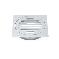 KYLINS Chrome Stainless Steel 110mm Square Shower Floor Drain 95mm Outlet