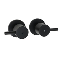 KYLINS Black Round 1/4 Turn Twin Hot Cold Shower Mixer Taps