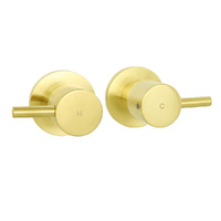 KYLINS Brushed Gold Round 1/4 Turn Hot Cold Shower Wall Taps