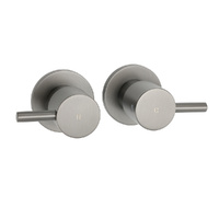 KYLINS Gun Metal Grey Round 1/4 Turn Hot Cold Shower Wall Taps