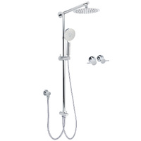 KYLINS Chrome 8" Round Rain Shower Head Handheld Sliding Rail 2in1 Set