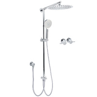 KYLINS Chrome 12" Large Round Rain Shower Head 3 Mode Handheld Rail Set