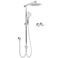 KYLINS Chrome 9" Dual Rainfall Shower Head Handheld Sliding Rail Wall Arm