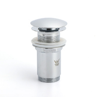KYLINS 32mm Chrome Round Pop Up Basin Waste Plug Non Overflow Drain Kit