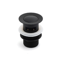 KYLINS 32mm Matt Black Brass Pop Up Basin Waste Plug Overflow Drain Outlet