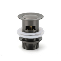 KYLINS 32mm Gun Metal Brass Pop Up Basin Waste Plug Overflow Drain Outlet Kit