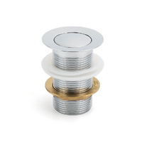 KYLINS 32mm Silver Brass Pop Up Basin Waste Plug No Overflow Drain Watermark