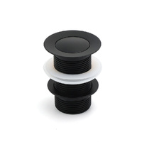 KYLINS Matt Black 32mm Pop Up Basin Drain Plug No Overflow