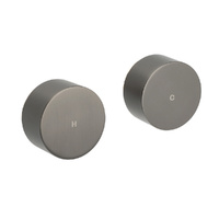 KYLINS Gun Metal 1/4 Turn Round Knob Shower Mixer Taps