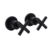KYLINS Matt Black 1/4 Turn Twin Shower Mixer Bath Taps