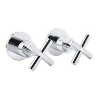 KYLINS Mirror Chrome 1/4 Turn Twin Shower Mixer Bath Set