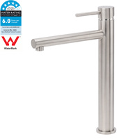 KYLINS Brushed Nickel Round Basin Mixer Straight Spout Tap