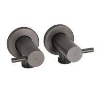 KYLINS Gun Metal Grey Twin Washing Machine Taps 1/4 Turn