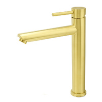 KYLINS WELS Brushed Gold Round Tall Basin Mixer Tap 304 SUS
