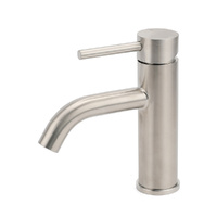 KYLINS Brushed Nickel Round Curve Basin Mixer Tap Countertop