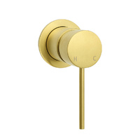 KYLINS Brushed Gold Round Wall Mounted Shower Mixer Tap Ceramic Cartridge
