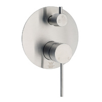 KYLINS Brushed Nickel Round Shower Mixer 2 Way Diverter Valve