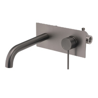 KYLINS Gun Metal Round Basin Mixer Tap Wall WELS